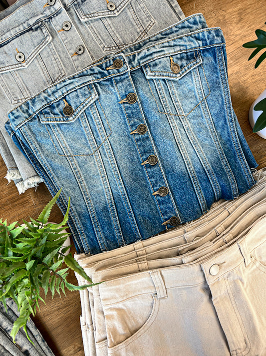 Button Up Denim Top