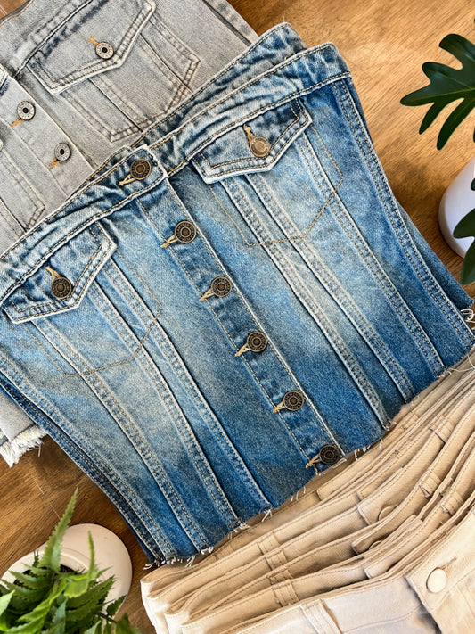 Button Up Denim Top