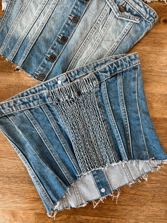 Button Up Denim Top
