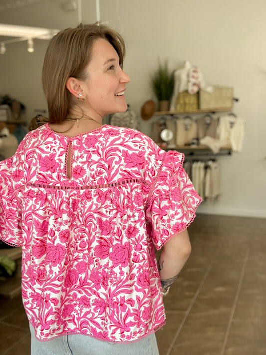 Pink Lemonade Ruffle Top