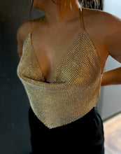 Load image into Gallery viewer, Light of the Night Gold Halter Top
