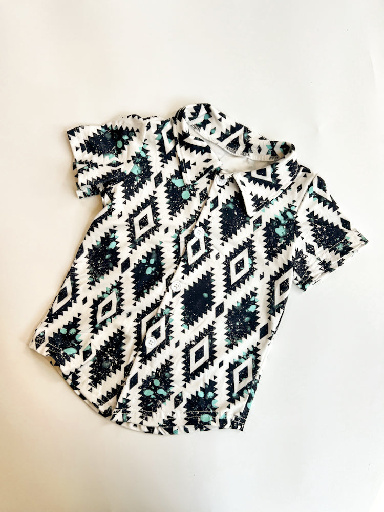 Aztec Western Button Up