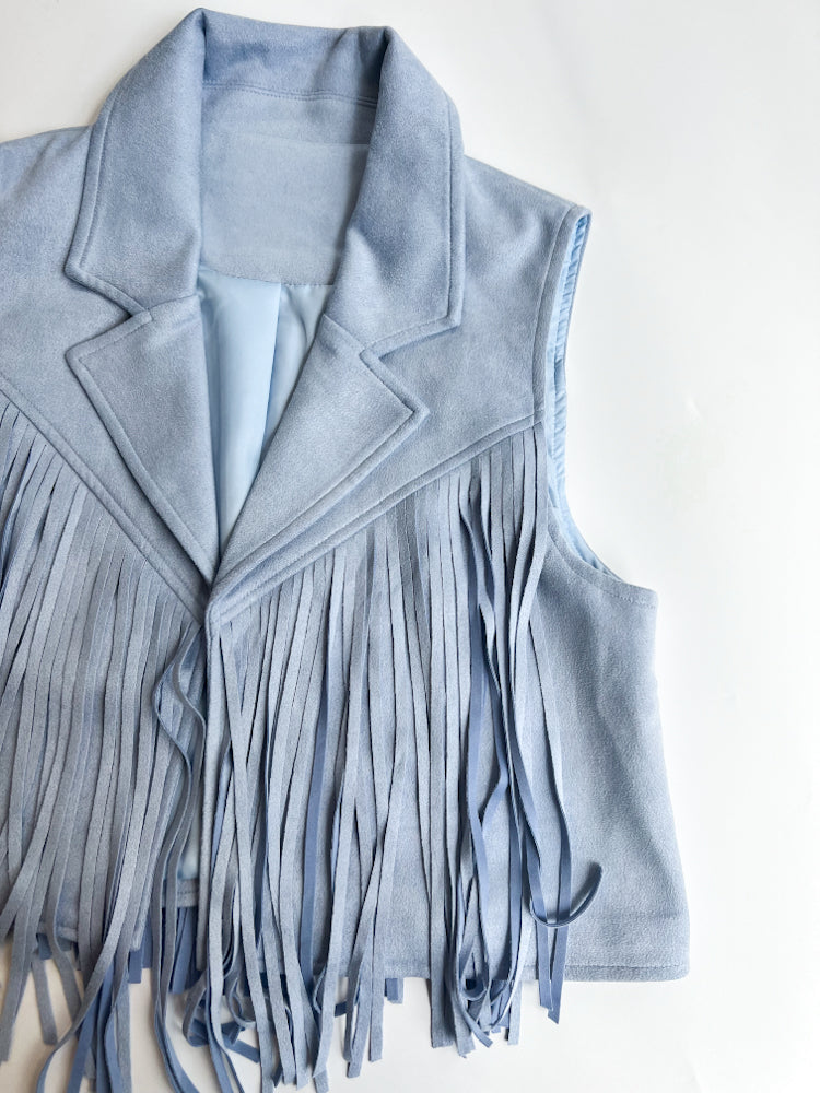 Denim Dreams Fringe Vest