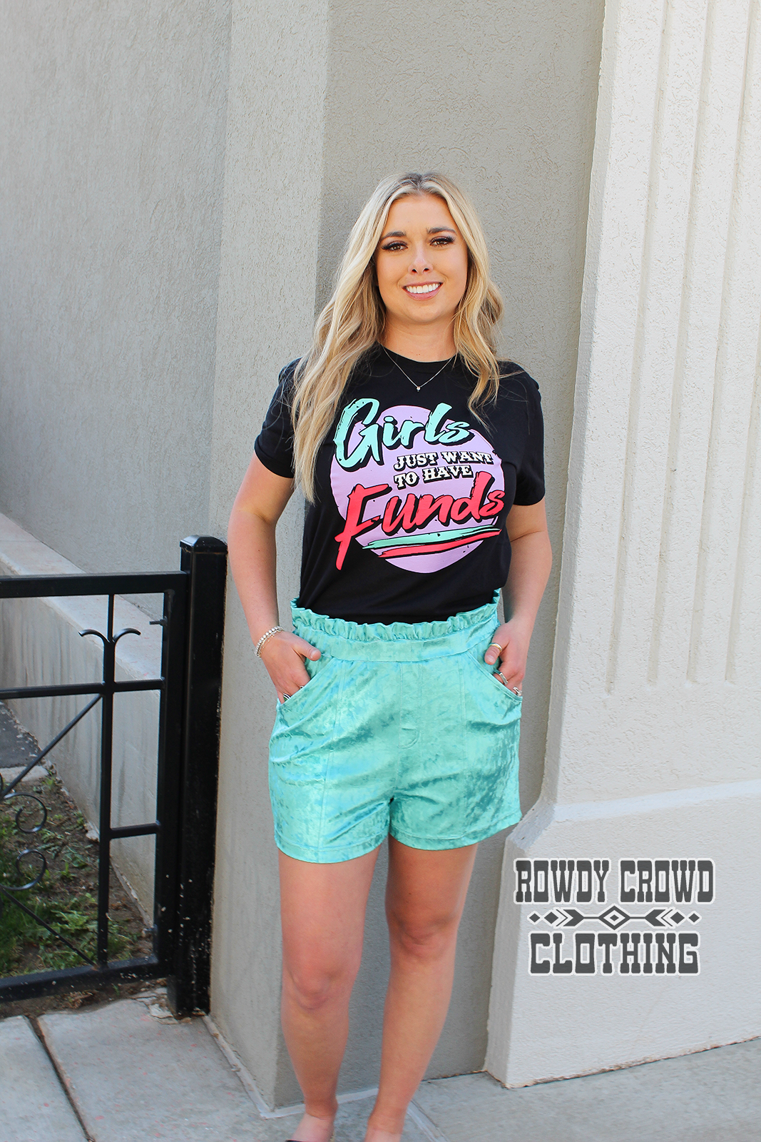 Turquoise Vetiver Velvet Shorts