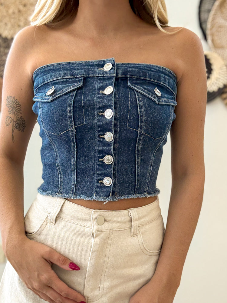 Dark Desert Drive Denim Top