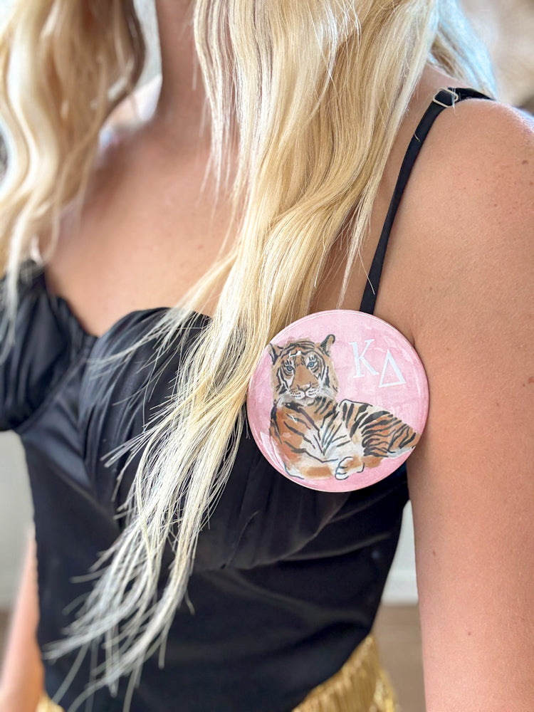 Sorority Pink Tiger 3" Button