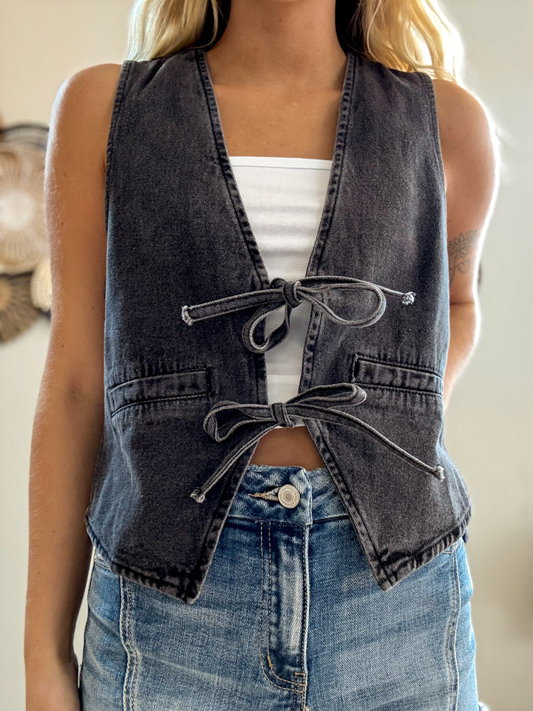 Twilight Tie Denim Vest