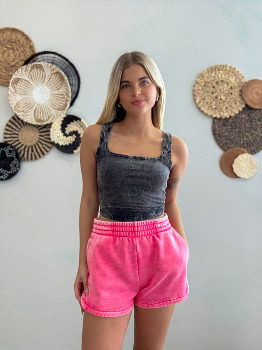 Charcoal Dust Crop Tank