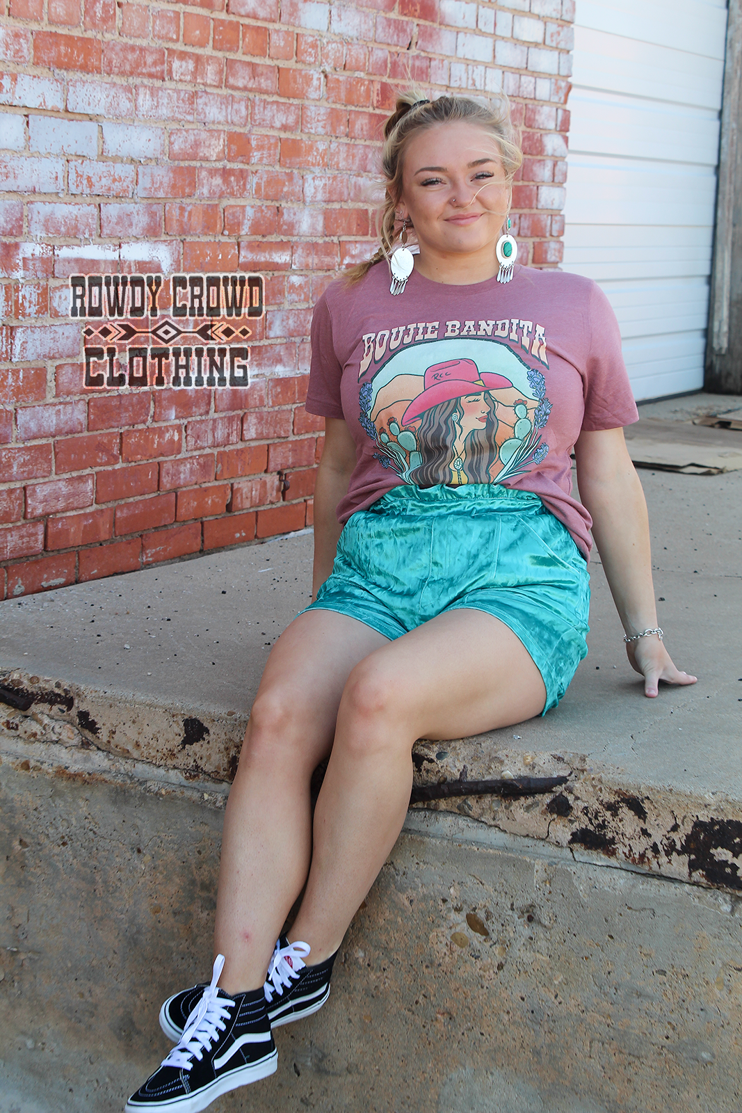 Turquoise Vetiver Velvet Shorts