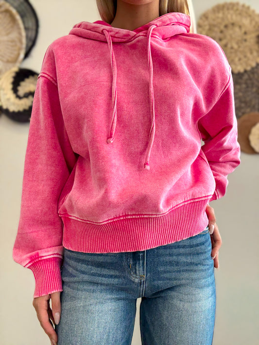 Weekend Wash Hoodie in Pink