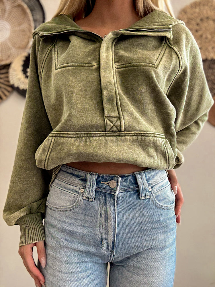 Crossroads Olive Pullover