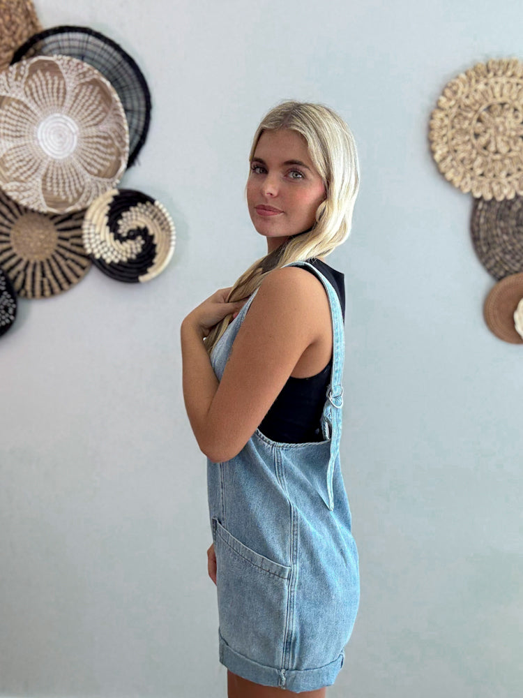 Whispering Sky Denim Romper
