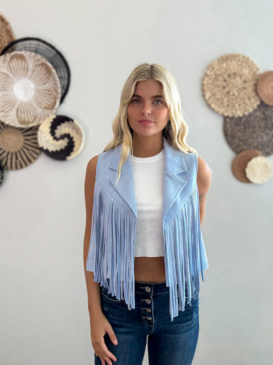 Denim Dreams Fringe Vest
