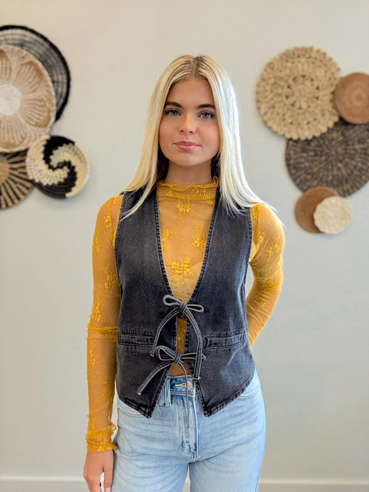 Golden Grace Lace Top