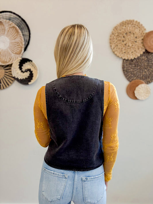 Golden Grace Lace Top