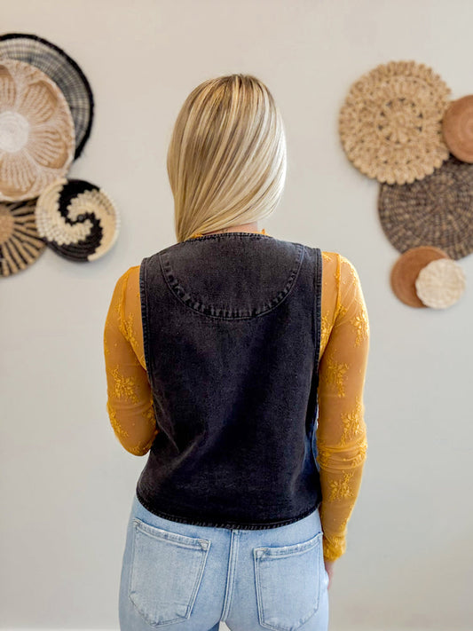 Golden Grace Lace Top
