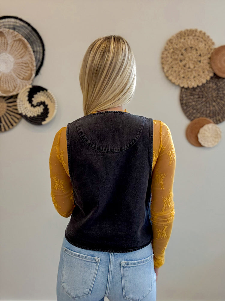 Twilight Tie Denim Vest