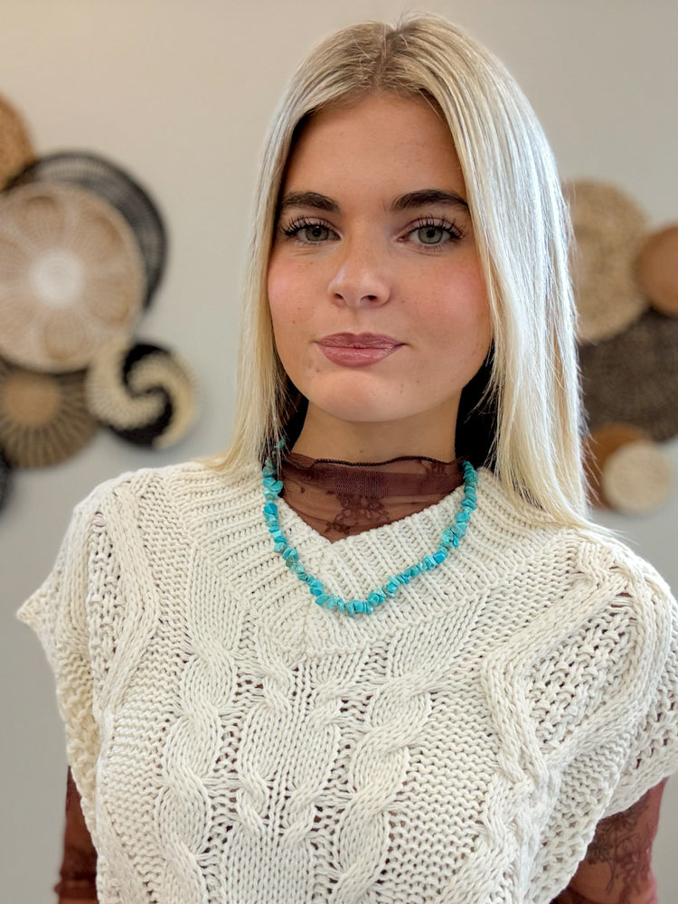 Turquoise Chip Necklace