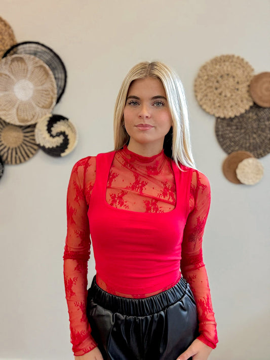 Ruby Charm Lace Top