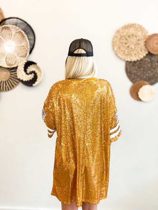 Gold Game Day Sequin Dress