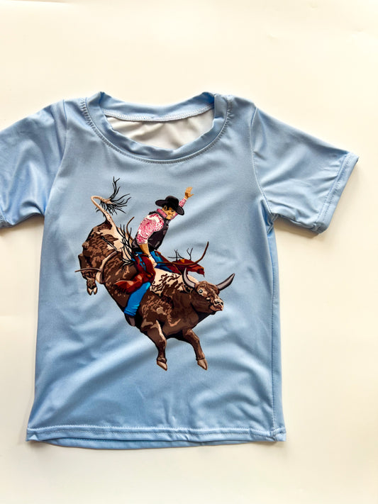 Light Blue Bucking Bull Tee