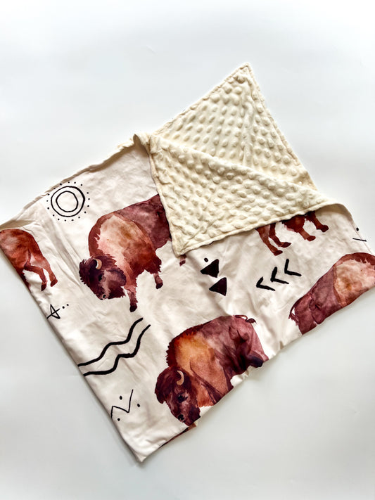 Western Buffalo Minky Blanket