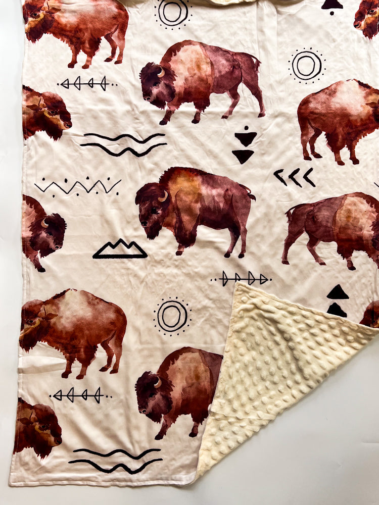 Western Buffalo Minky Blanket