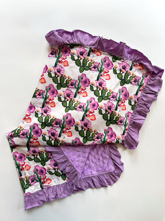 Western Cactus Minky Blanket