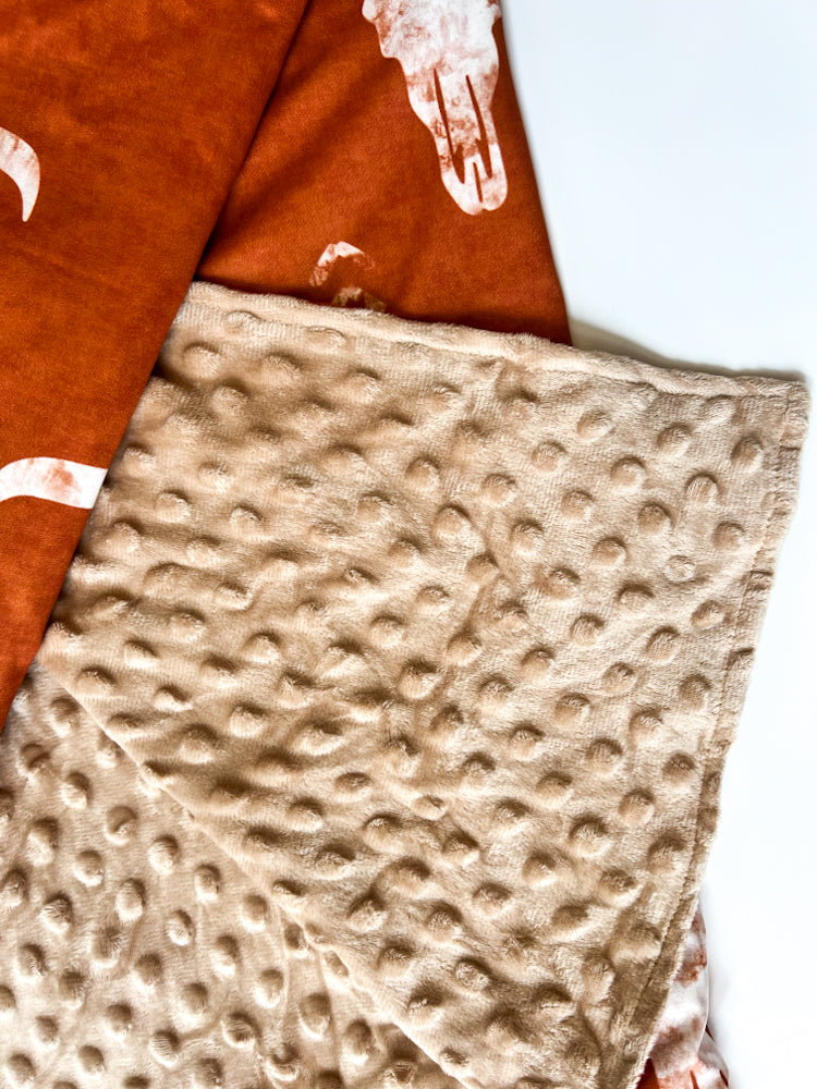 Western Skull Minky Blanket