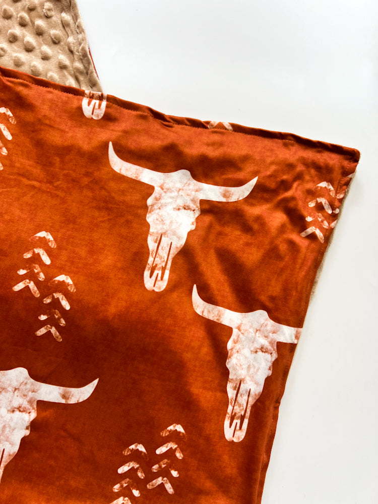 Western Skull Minky Blanket