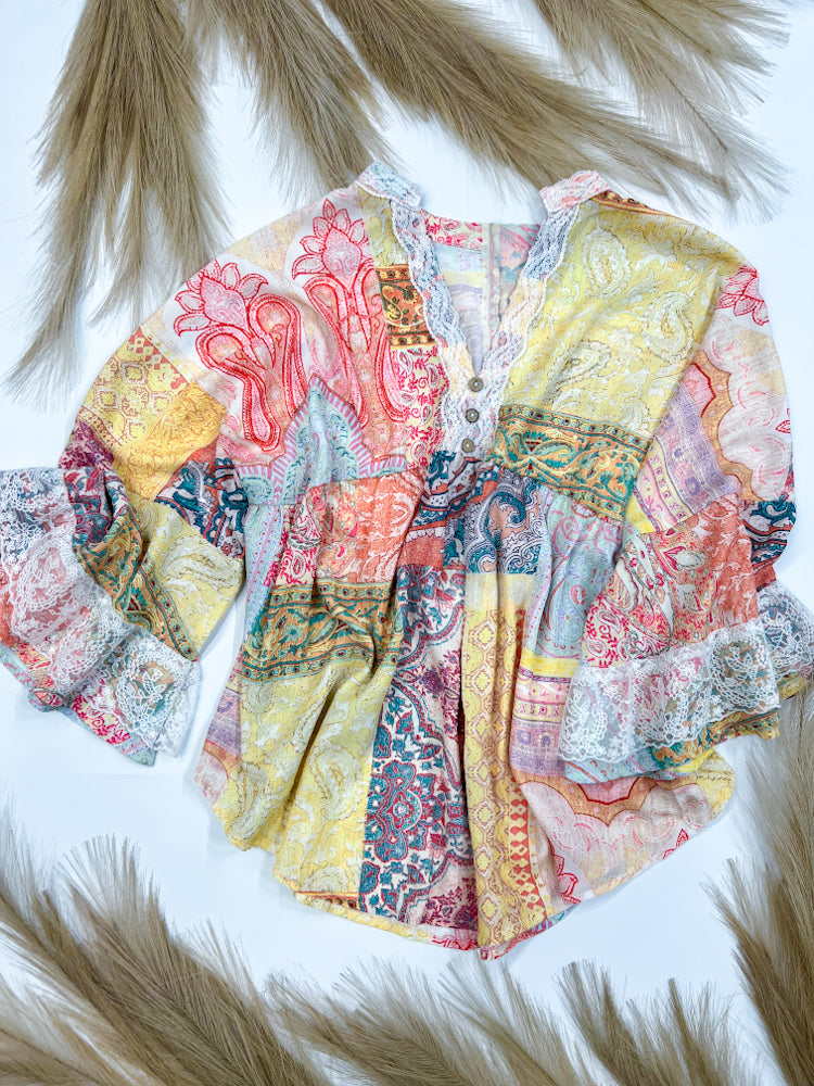 Gypsy Flow Pastel Print Top