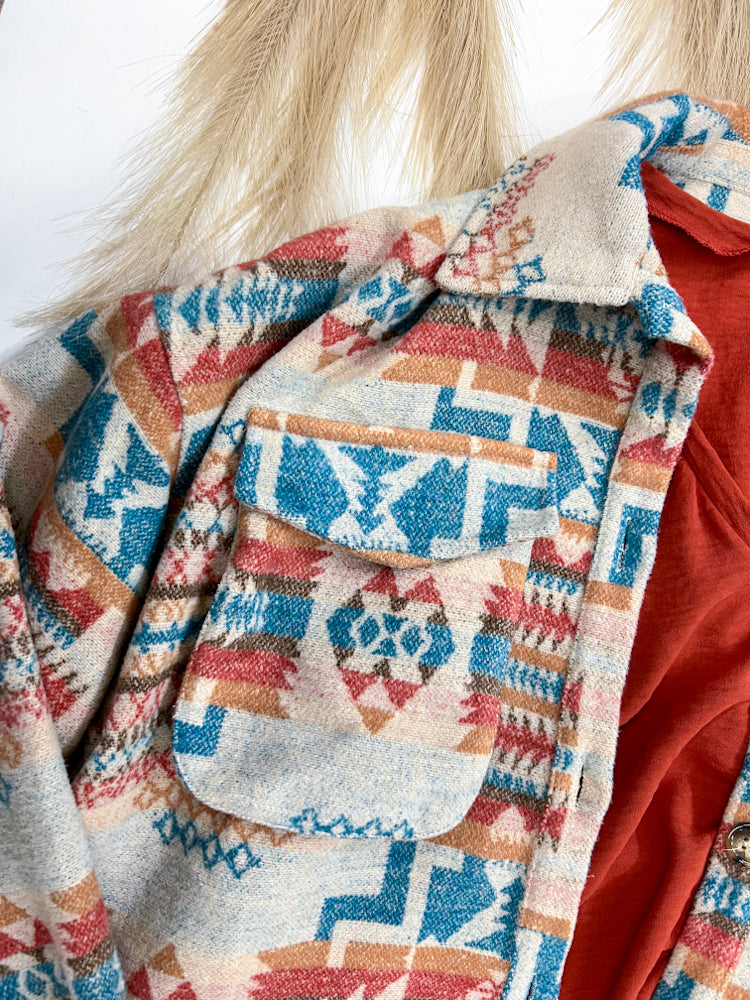 Canyon Breeze Aztec Jacket in Turquoise Horizon