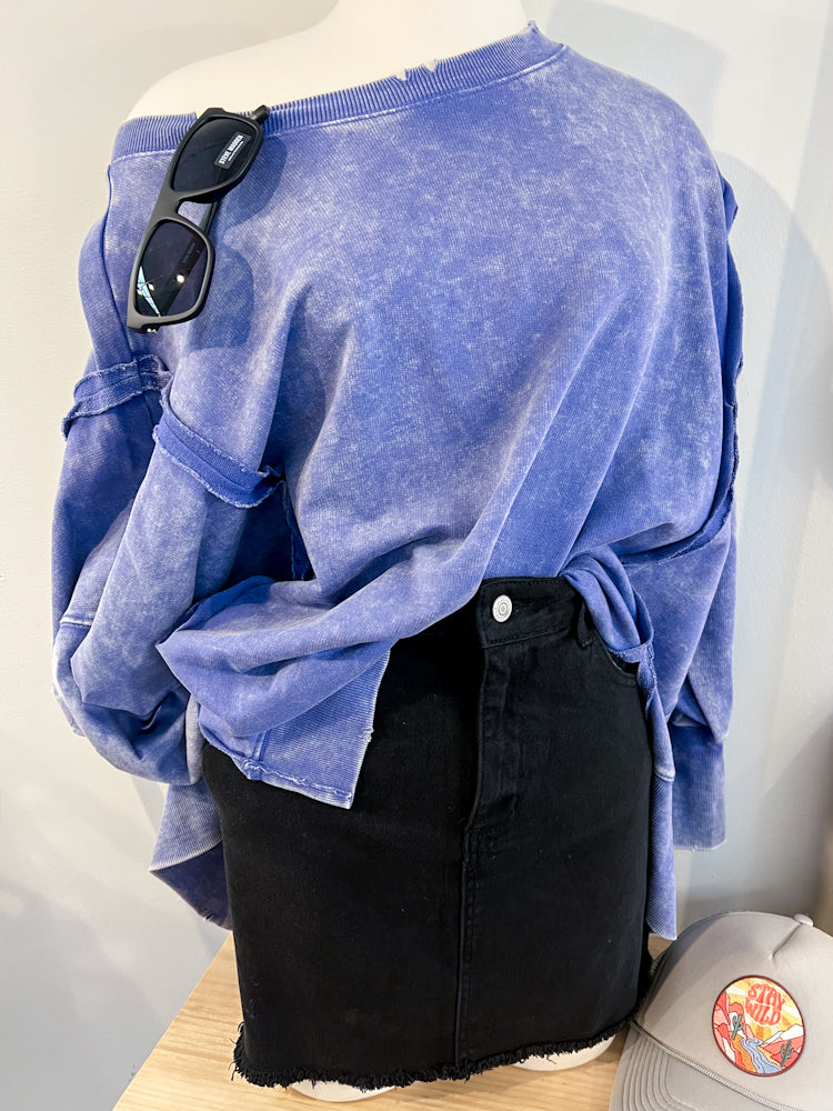 Blackout Denim Skirt