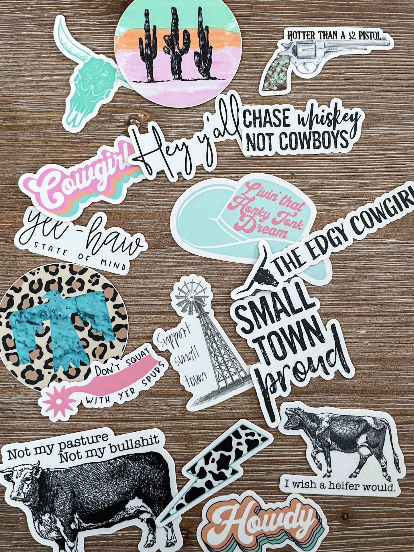 10 Piece Western Sticker Pack