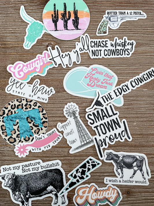 10 Piece Western Sticker Pack