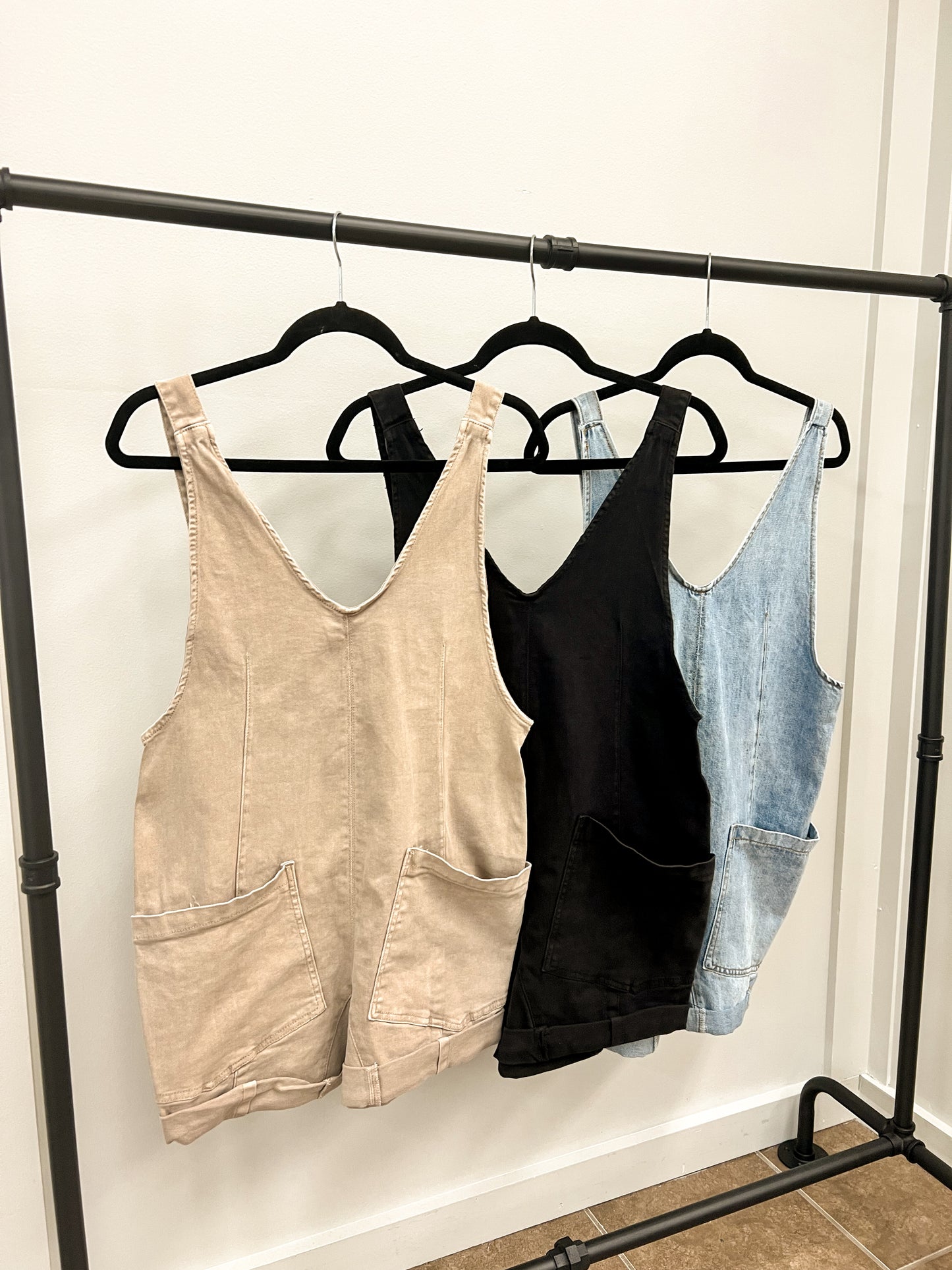 Whispering Sky Denim Romper