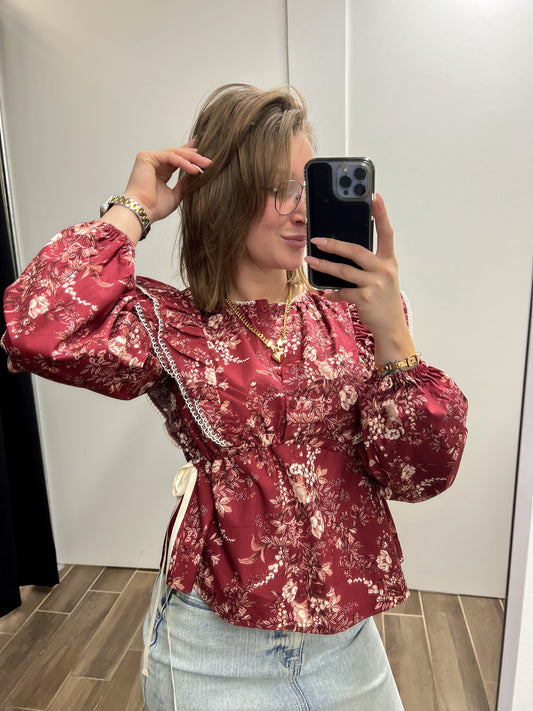 Bohemian Bloom Ruffle Top