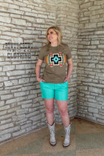 Load image into Gallery viewer, western apparel, western graphic tee, graphic western tees, wholesale clothing, western wholesale, women&#39;s western graphic tees, wholesale clothing and jewelry, western boutique clothing, western women&#39;s graphic tee, aztec print tee
