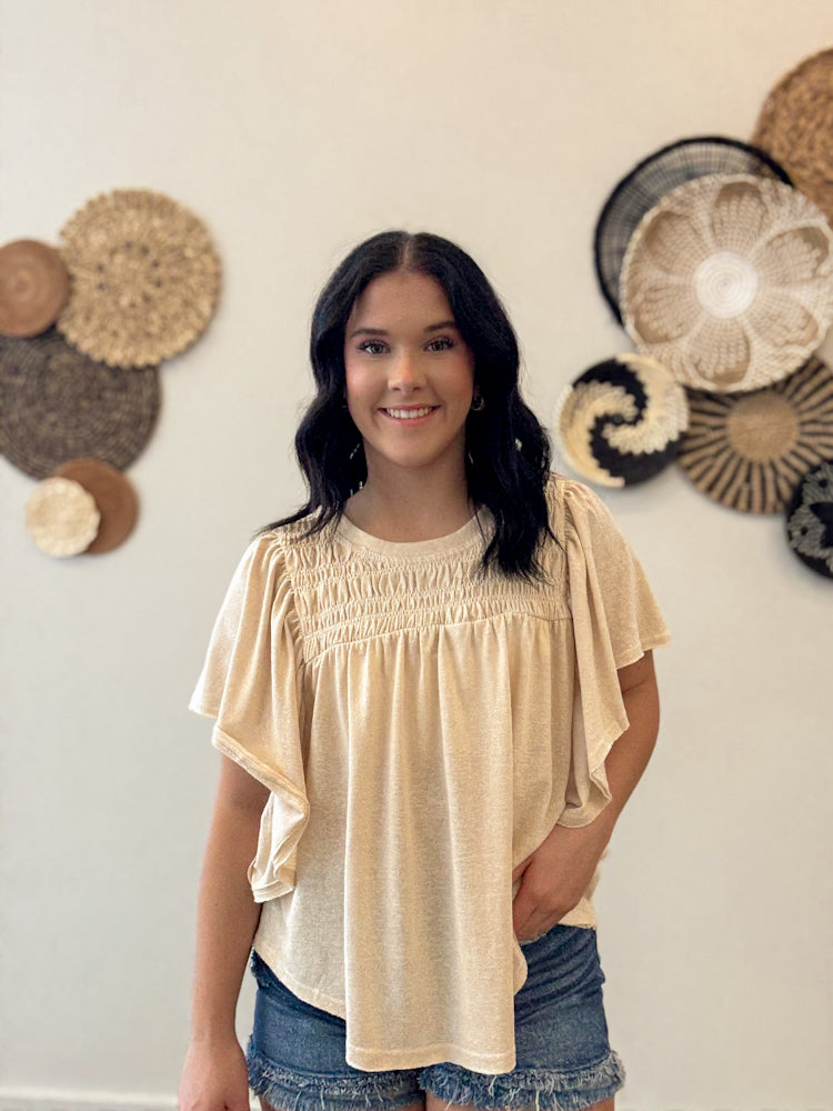 Cream Valley Ruffle Top