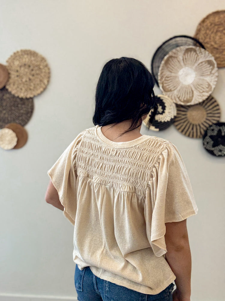 Cream Valley Ruffle Top