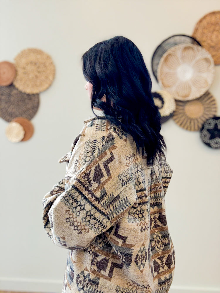 Canyon Breeze Aztec Jacket in Sandstone