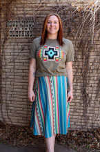 Load image into Gallery viewer, western apparel, western graphic tee, graphic western tees, wholesale clothing, western wholesale, women&#39;s western graphic tees, wholesale clothing and jewelry, western boutique clothing, western women&#39;s graphic tee, aztec print tee
