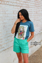 Load image into Gallery viewer, western apparel, western graphic tee, graphic western tees, wholesale clothing, western wholesale, women&#39;s western graphic tees, wholesale clothing and jewelry, western boutique clothing, western women&#39;s graphic tee, dolly parton, queen of hearts
