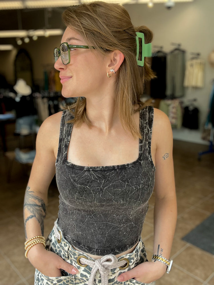 Charcoal Dust Crop Tank