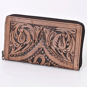 Tanya Tooled Leather Zip Wallet