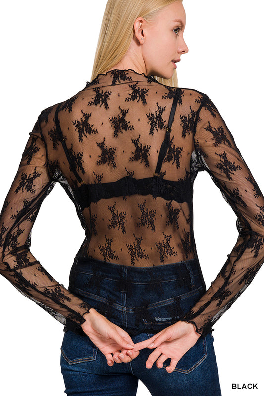 Backstage Black Lace Top