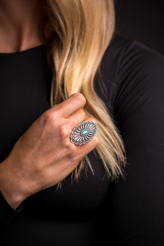 Turquoise Concho Ring