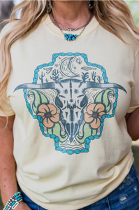 Turquoise Skull Tee