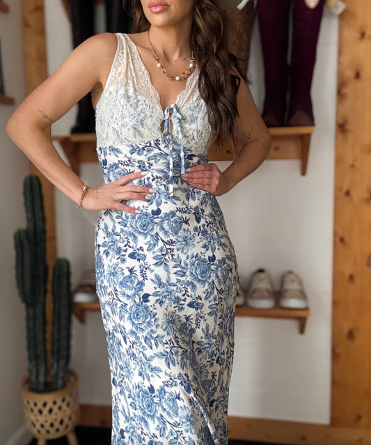 Blue Blossom Lace Dress