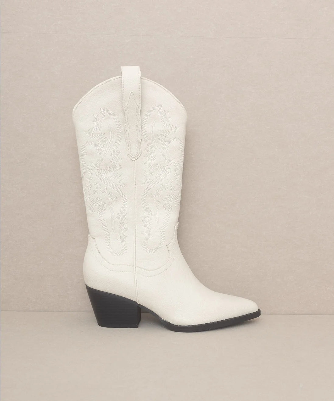 The Amaya Off White Classic Western Cowboy Boot